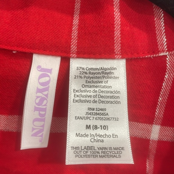 Red Plaid Flannel Pajama Set Intimates & Sleepwear size M never used - Picture 2 of 9